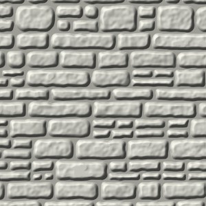 Coursed wall, 3D relief view, shaded