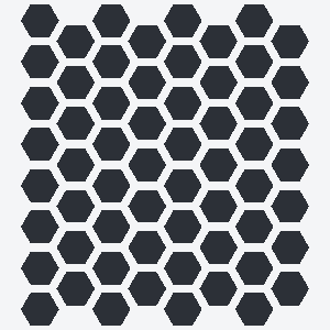 Hex, flat pattern seen from above