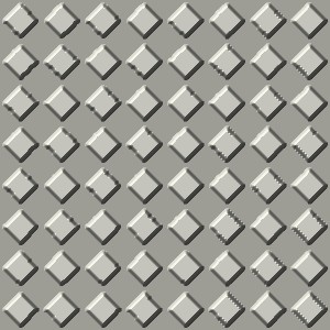 Knurl, 3D relief view, shaded