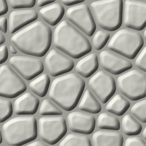 Rubble wall, 3D relief view, shaded