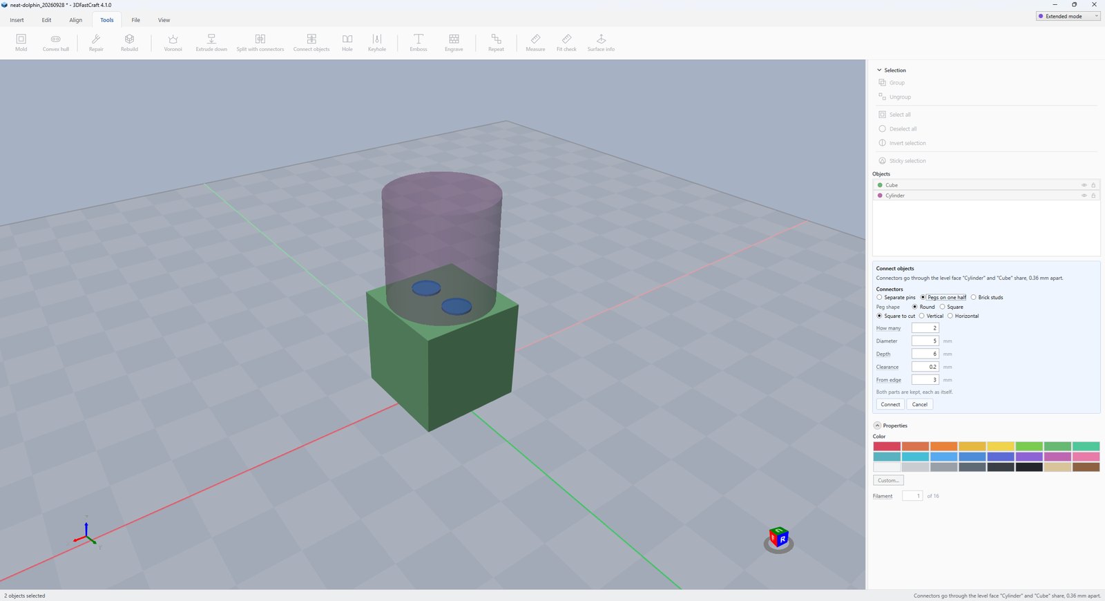 Connect objects