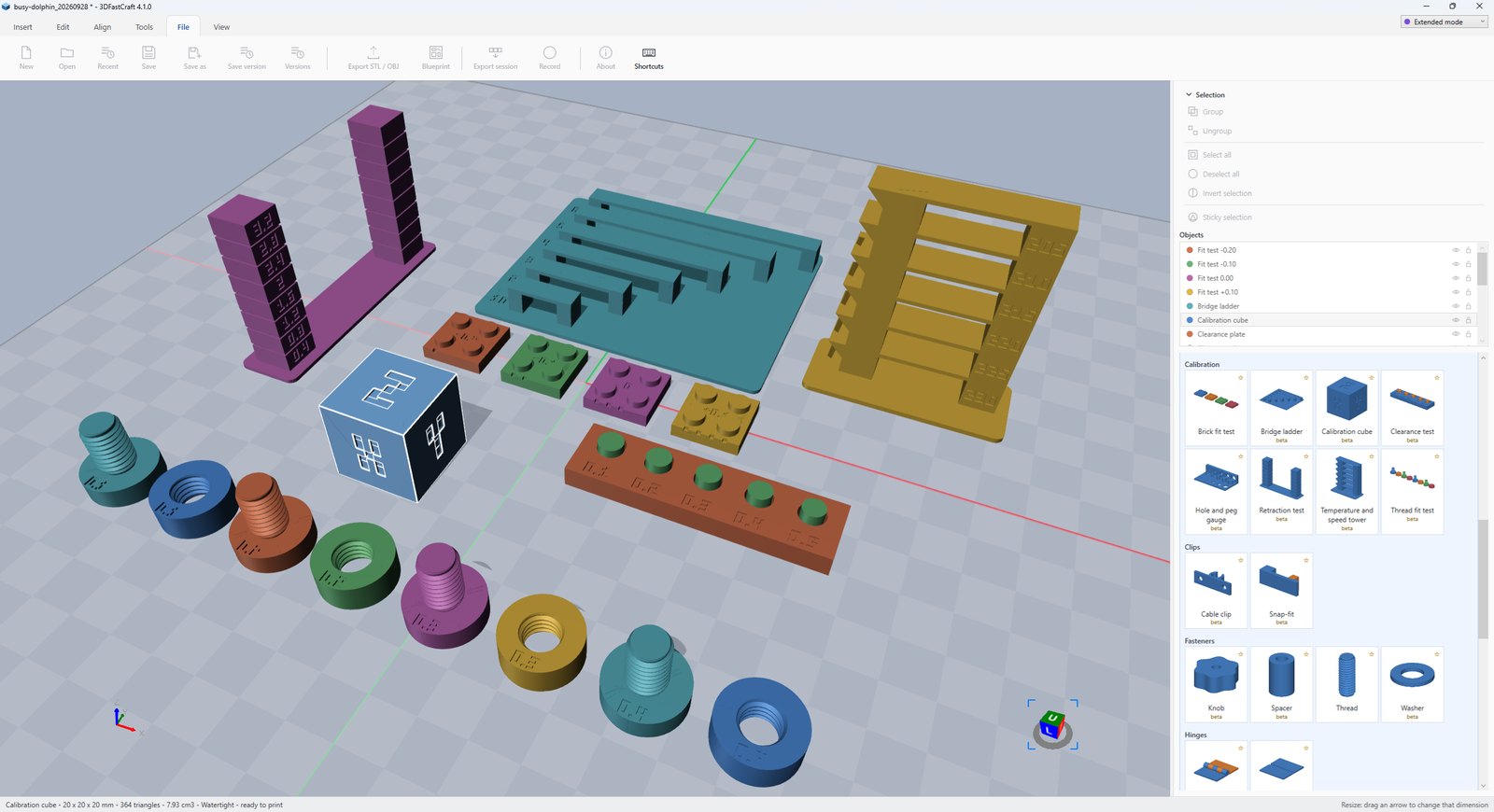 The Library: 3D printer calibration